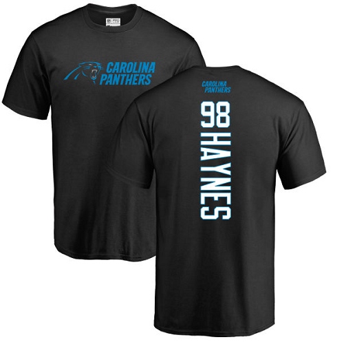 Carolina Panthers Men Black Marquis Haynes Backer NFL Football #98 T Shirt->carolina panthers->NFL Jersey